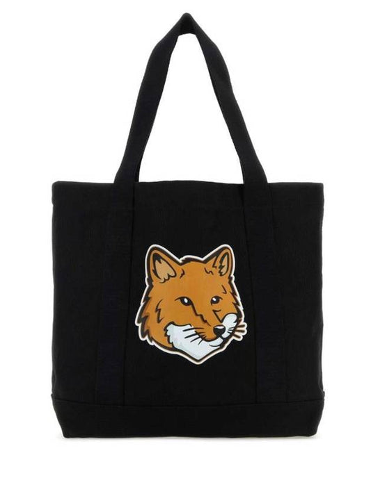 Fox Head Print Tote Bag Black - MAISON KITSUNE - BALAAN 1