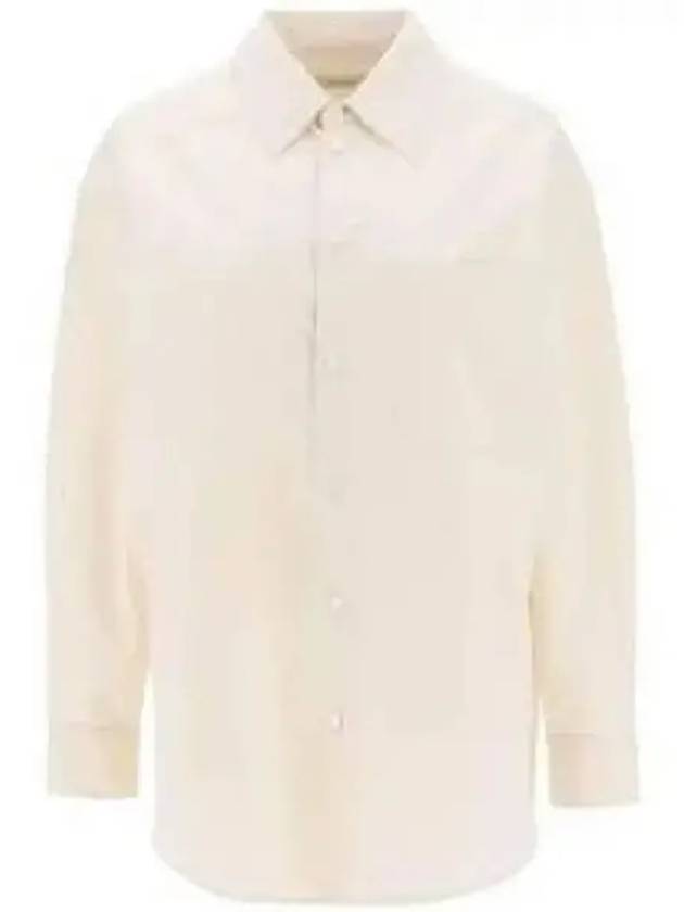 Men's Twist Cotton Poplin Long Sleeve Shirt Cream - LEMAIRE - BALAAN 2