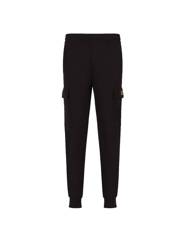 EA7 Logo Cargo Jogger Track Pants Black - EMPORIO ARMANI - BALAAN 1