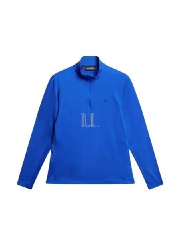 Men's Luke Quarter Zip Mid Layer Long Sleeve T-Shirt Club Blue - J.LINDEBERG - BALAAN 2