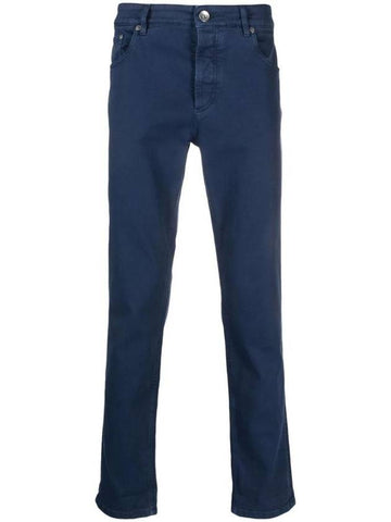 Dyed Denim Jeans Blue - BRUNELLO CUCINELLI - BALAAN 1