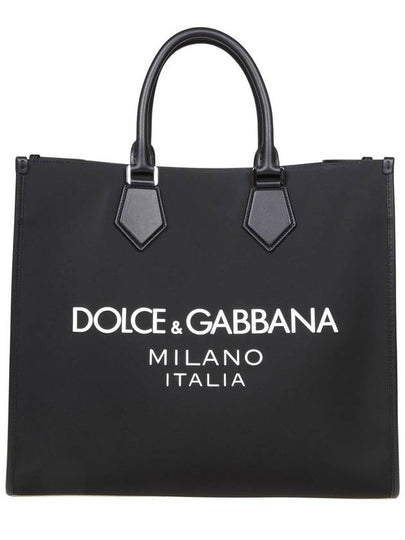 Rubber Logo Large Tote Bag Black - DOLCE&GABBANA - BALAAN 2