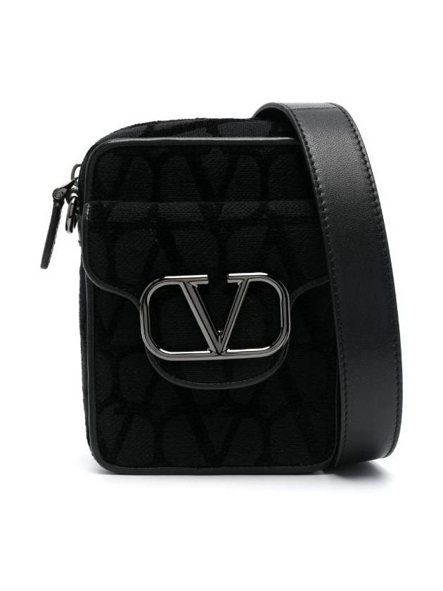 V Logo Toile Iconographe Cross Bag Black - VALENTINO - BALAAN 2