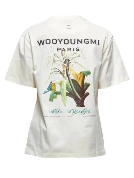 Shortsleeved Tshirt Ivory flower print back logo shortsleeved Tshirt M231TS48702I - WOOYOUNGMI - BALAAN 1