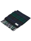 Iconic Tartan Cashmere Muffler Navy Green - JOHNSTONS OF ELGIN - BALAAN 3