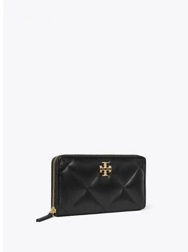 Kira Diamond Quilted Zip up Continental Card Wallet Half Black Domestic Product GM0024072627720 - TORY BURCH - BALAAN 1