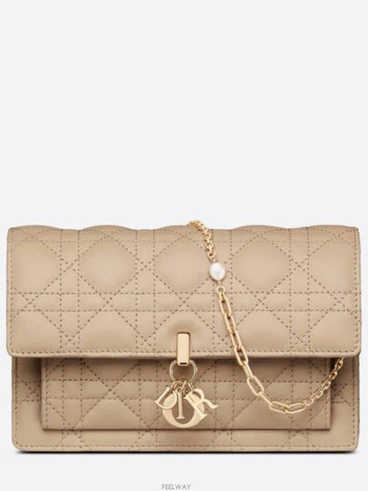 Lady Chain Canage Lambskin Pouch Bag Sand - DIOR - BALAAN 2