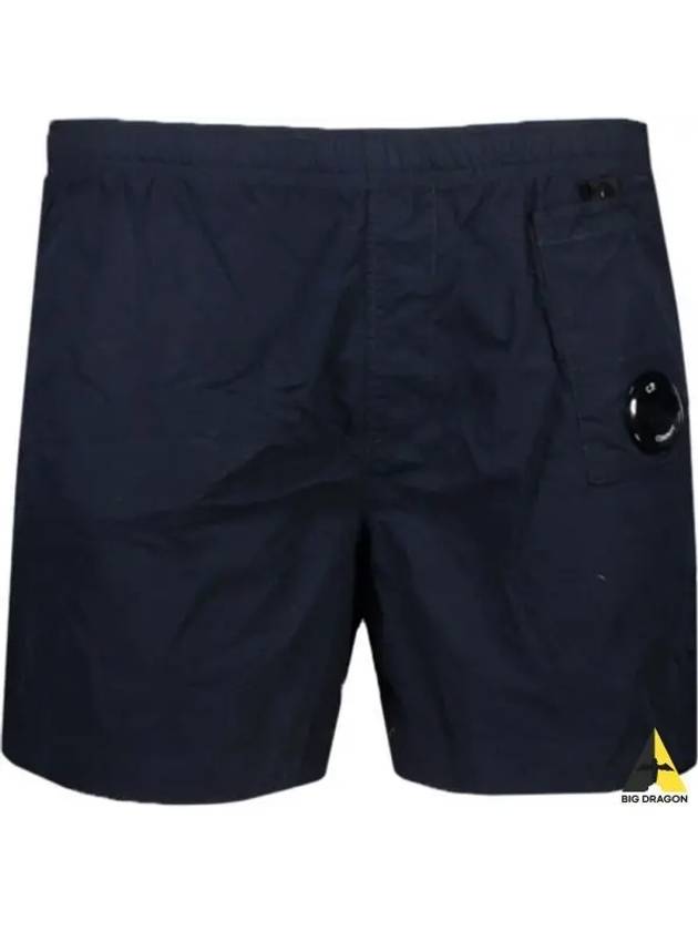 Lens Patch Beach Shorts Navy - CP COMPANY - BALAAN.