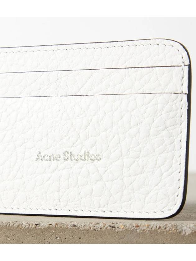 Embossed Logo Leather Card Holder White - ACNE STUDIOS - BALAAN 4