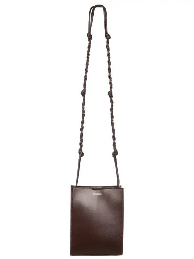 Tangle Small Leather Cross Bag Brown - JIL SANDER - BALAAN.