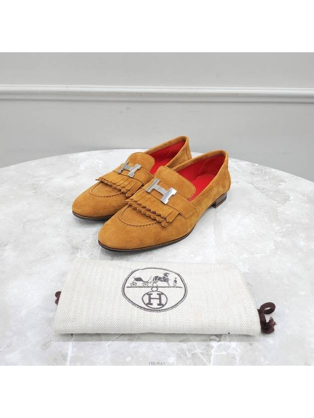 Lux You 37 5 Royal loafer suede gold silver decoration - HERMES - BALAAN 6