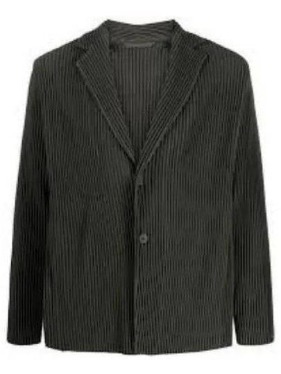 Pleated Basic Blazer Jacket Khaki - ISSEY MIYAKE - BALAAN 2