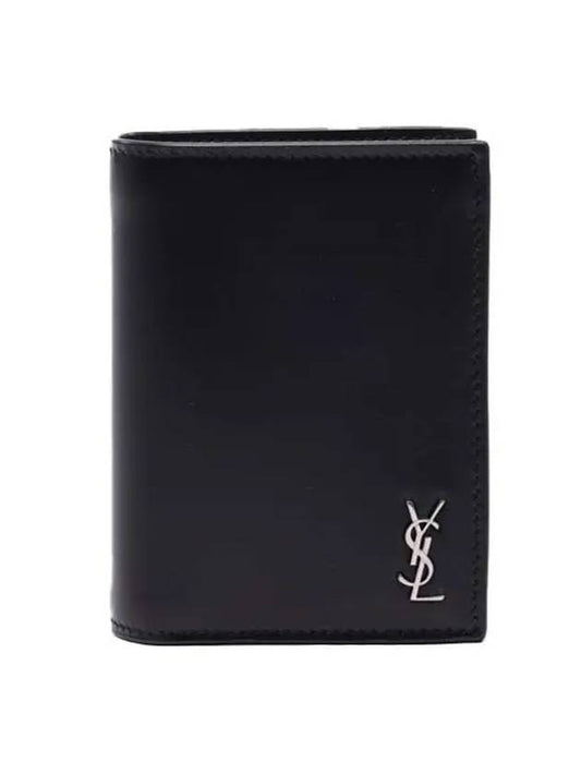 Men's Tiny Monogram Logo Half Wallet Black - SAINT LAURENT - BALAAN 1