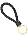 Intrecciato Lambskin Key Holder Black - BOTTEGA VENETA - BALAAN 3