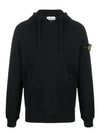 Men's Wappen Patch Sweat Hoodie Black - STONE ISLAND - BALAAN 2