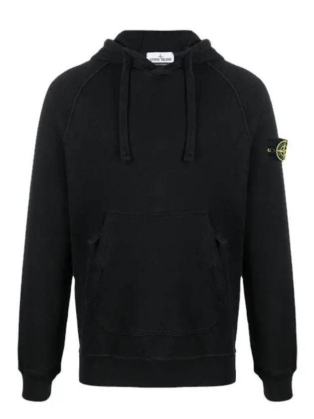 Men's Wappen Patch Sweat Hoodie Black - STONE ISLAND - BALAAN 2