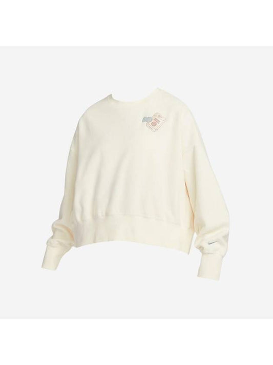 Naomi Osaka Phoenix Fleece Oversized Crew Neck Sweatshirt Pale Ivory - NIKE - BALAAN 1