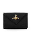 Envelope Vegan Biogreen Saffiano Half Wallet Black - VIVIENNE WESTWOOD - BALAAN 2