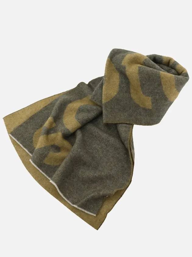 Studios Checked Wool Fringe Scarf Green Yellow - ACNE STUDIOS - BALAAN.