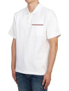 RWB Pocket Interlock Cotton Short Sleeve Polo Shirt White - THOM BROWNE - BALAAN 3