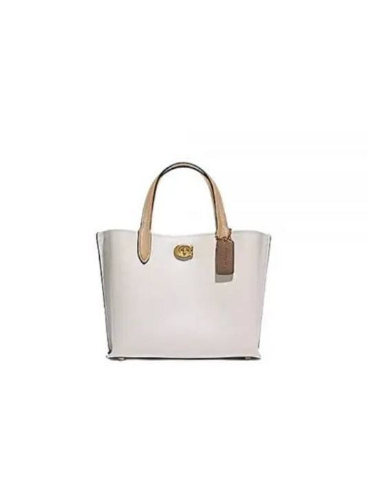 Wallow 24 in Color Block Tote Bag Beige - COACH - BALAAN 2