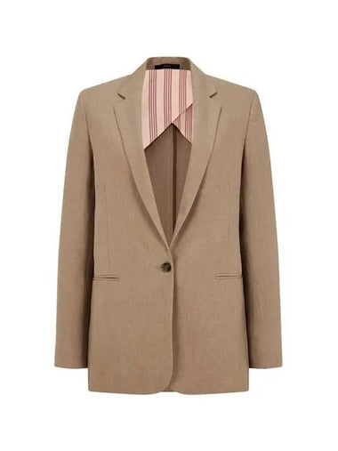 Women s Narrow Lapel Linen Jacket Light Brown 270197 - PAUL SMITH - BALAAN 1