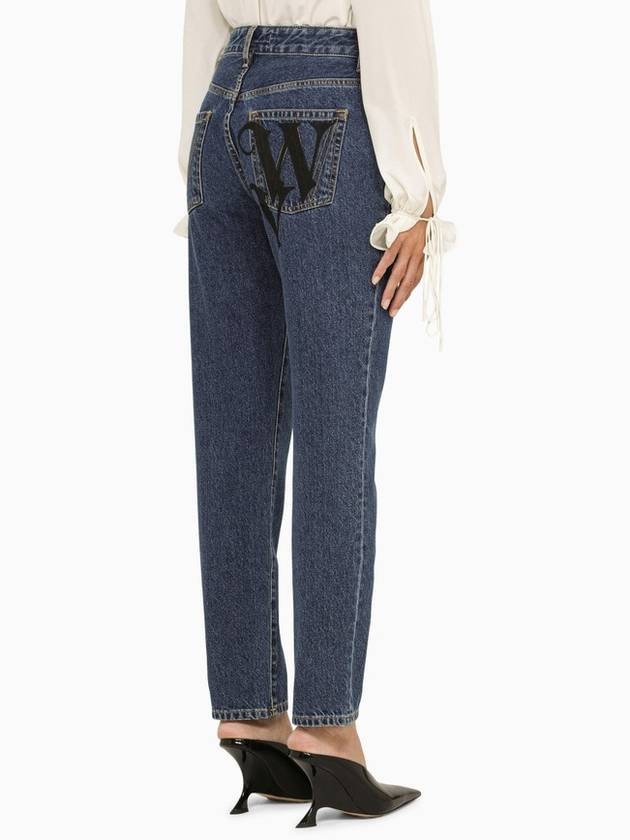 Back Logo Printed Straight Jeans Blue - VIVIENNE WESTWOOD - BALAAN 3