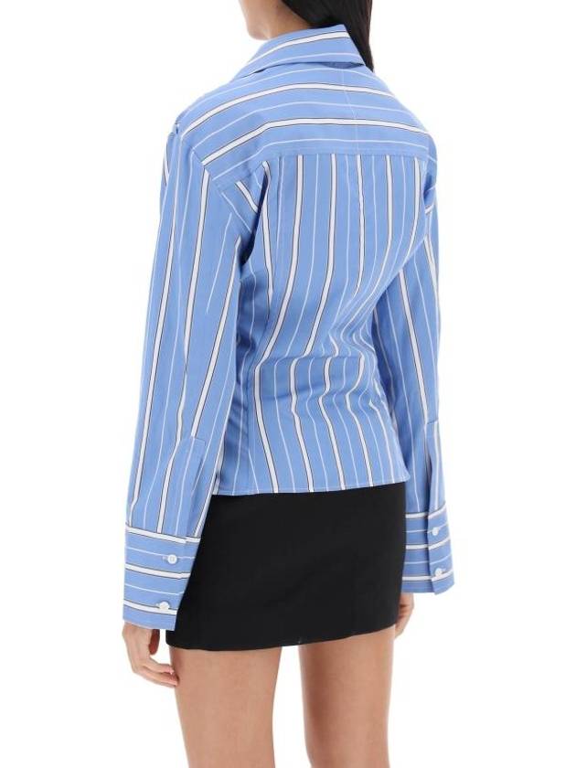 La Chemise Ruban Hourglass Stretch Cotton Shirt Blue - JACQUEMUS - BALAAN 4