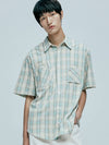 cig plaid two pocket work short sleeve shirt green - KND - BALAAN 8