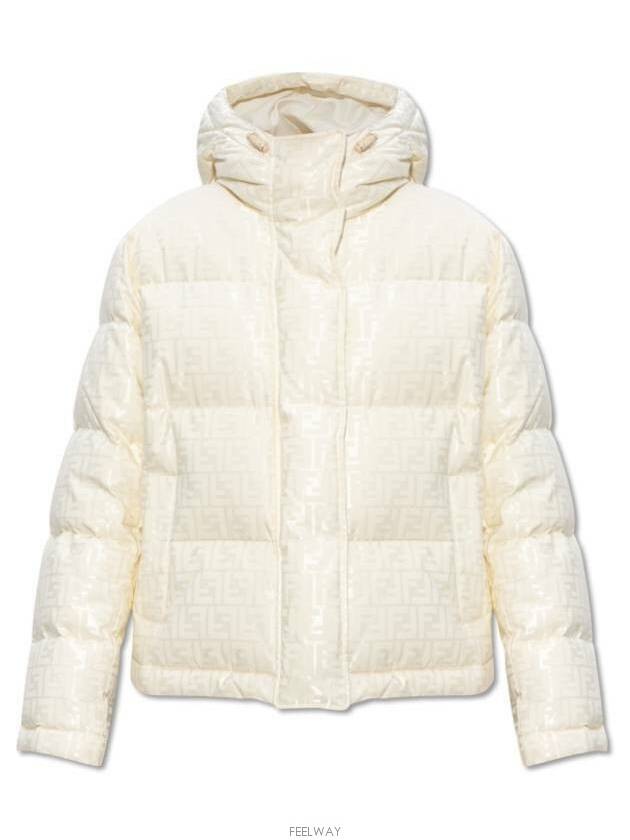 Monogram Technical Fabric Down Jacket White - FENDI - BALAAN 2