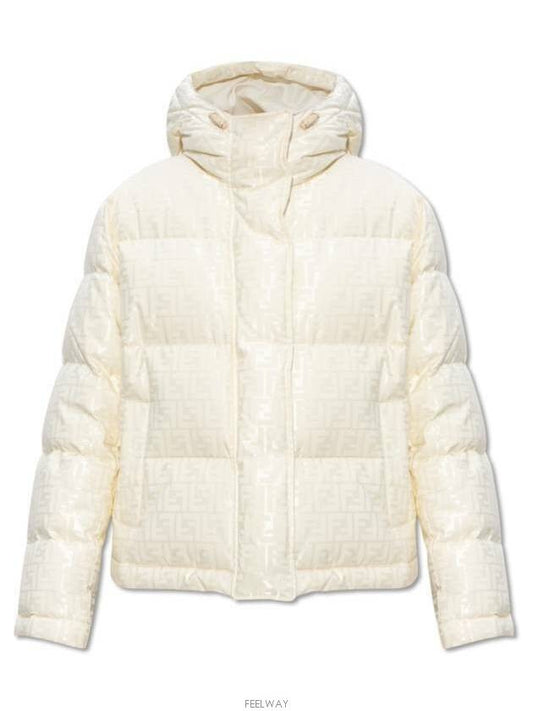 Monogram Technical Fabric Down Jacket White - FENDI - BALAAN 2