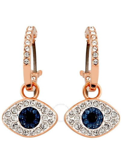 Evil Eye Hoop Earrings Blue Rose Gold - SWAROVSKI - BALAAN 2