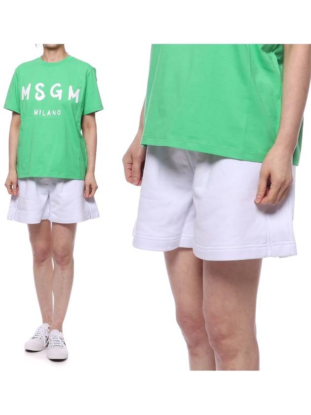 Women's Micro Logo Bermuda Shorts White - MSGM - BALAAN.