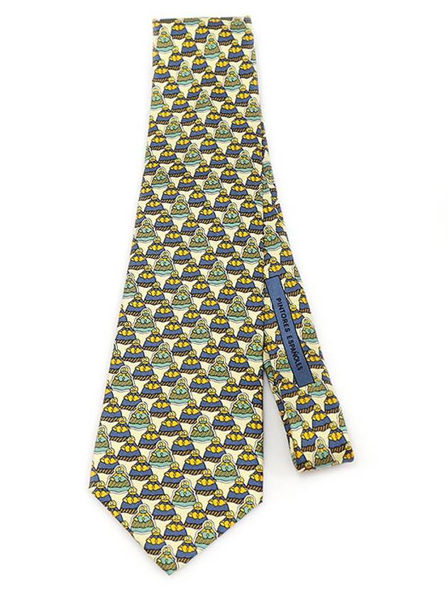 100 Silk Yellow Multi Color Pattern Tie - LOEWE - BALAAN 3