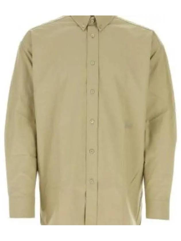 Cotton Oxford Long Sleeve Shirt Green - BURBERRY - BALAAN 2