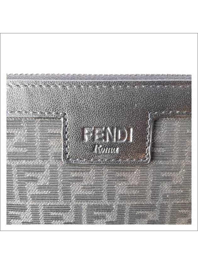 FF Logo Canvas Medium Clutch Bag Black - FENDI - BALAAN 3