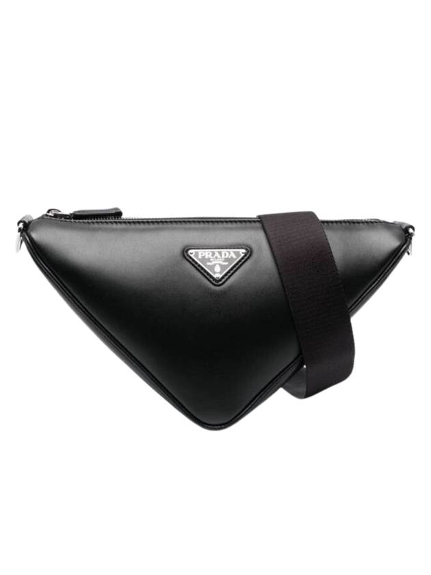 Triangle Logo Cross Bag Black - PRADA - BALAAN 1