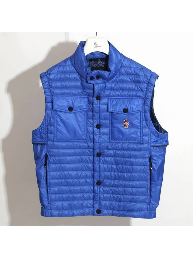 Grenoble Logo Patch Quilted Vest Blue - MONCLER - BALAAN 2