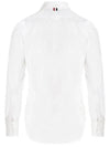 Men's Grosgrain Placket Solid Poplin Long Sleeve Shirt White - THOM BROWNE - BALAAN 5