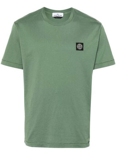 Logo Patch Short Sleeve T-Shirt Sage Green - STONE ISLAND - BALAAN 2