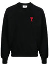 Men's Heart Logo Cotton Sweatshirt Black - AMI - BALAAN 2