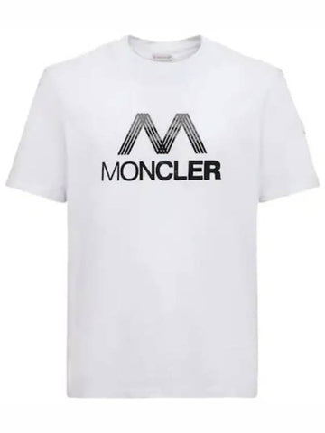 Logo Detail Cotton Short Sleeve T Shirt White 8C00038 829H8 001 - MONCLER - BALAAN 1