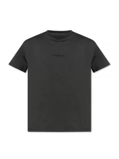 Reverse Embroidered Logo Stitched Cotton Short Sleeve T-Shirt Dark Grey - MAISON MARGIELA - BALAAN 2