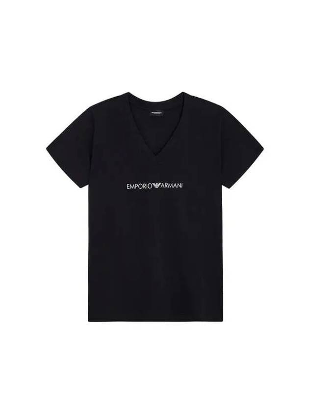 UNDERWEAR Front Logo VNeck Lounge TShirt Black 270968 - EMPORIO ARMANI - BALAAN 1