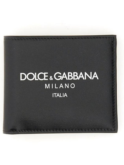 Logo Print Leather Wallet Black - DOLCE&GABBANA - BALAAN 2