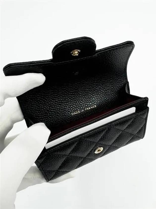 Classic Grained Calfskin Card Wallet Black - CHANEL - BALAAN 5