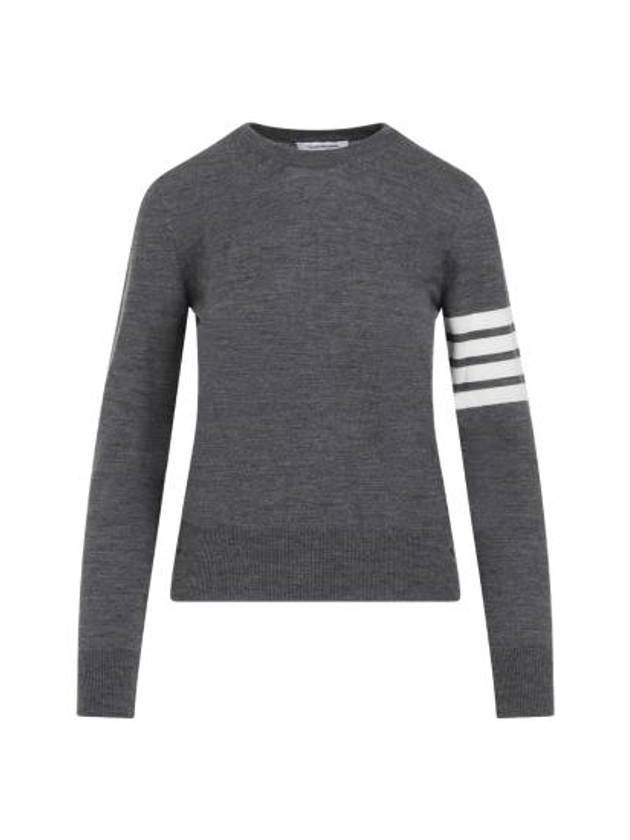 4-Bar Merino Jumper Wool Knit Top Grey - THOM BROWNE - BALAAN 3