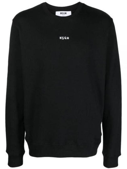 Brushed Micro Logo Cotton Sweatshirt Black - MSGM - BALAAN 2