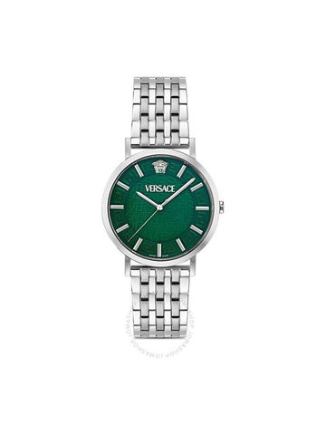 Versace Greca Slim Quartz Green Dial Watch VE8Q00324 - VERSACE - BALAAN 1