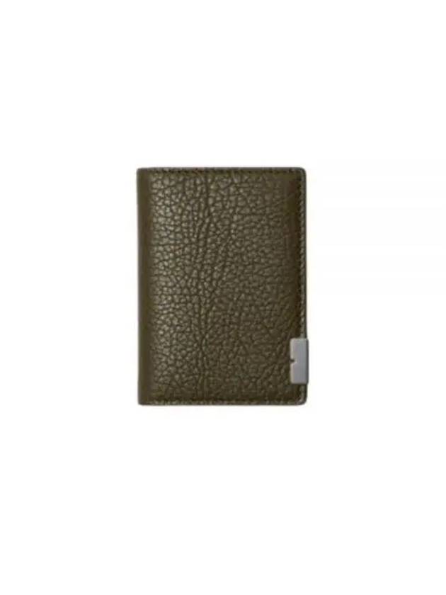 B Cut Leather Card Wallet Green - BURBERRY - BALAAN 2